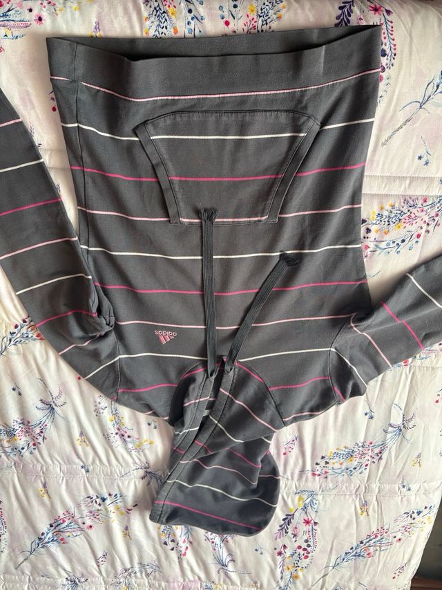 Sudadera Adidas niña gris y rosa