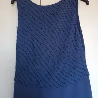 Traje largo fiesta señora azul grisáceo 