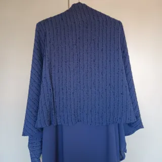 Traje largo fiesta señora azul grisáceo 