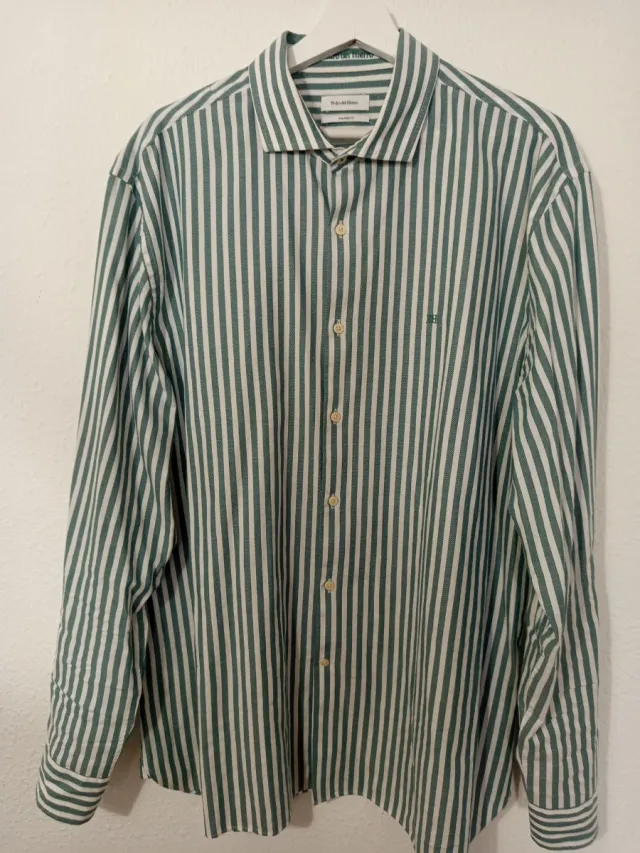Camisa Rayas Verde y Blanca Pedro del Hierro Talla