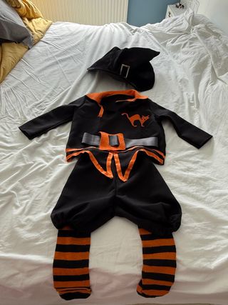 Disfraz Brujo Negro y naranja 