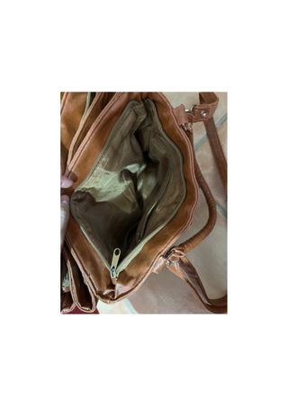 Bolso grande de piel patchwork vintage