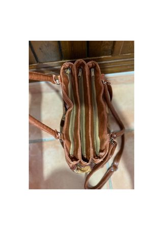 Bolso grande de piel patchwork vintage