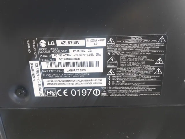 LG 42LB700V Smart TV Negro
