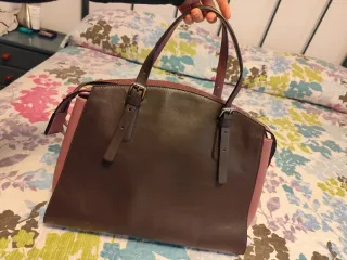 Bolso Robert Pietri Marrón y rosa de piel