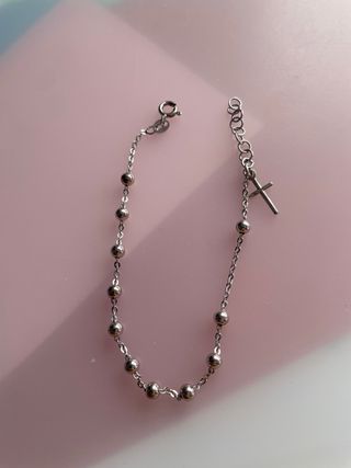 Pulsera plata tipo rosario, joyería Jose Luis