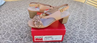 Zapatos Rogel piel fiesta beige talla 38