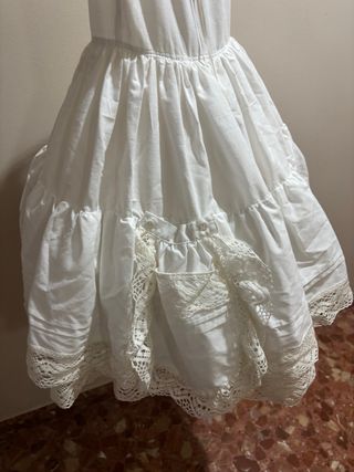 Cancán Fallera Niña Blanco Talla 2 