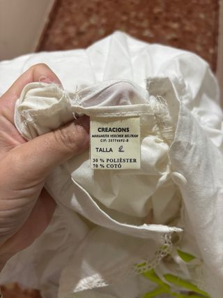 Cancán Fallera Niña Blanco Talla 2 
