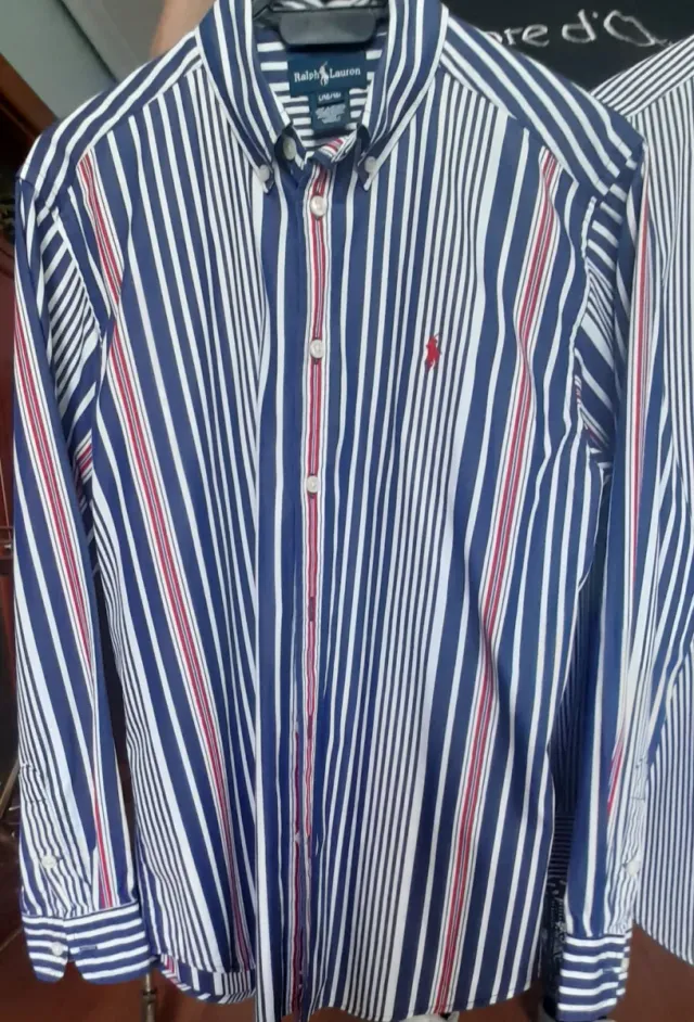 Camisa Ralph Lauren Rayas Azul/Rojo Talla S