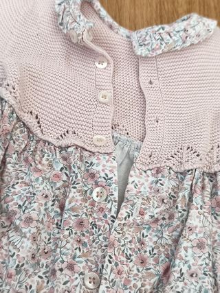 Vestido rosa flores 6-9 meses