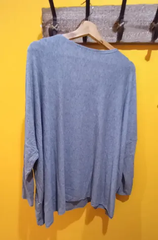 Jersey gris calavera lentejuelas talla única