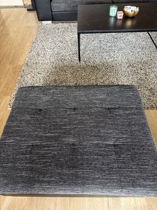 Sofá modular gris/negro +puf+alfombra IKEA + mesa