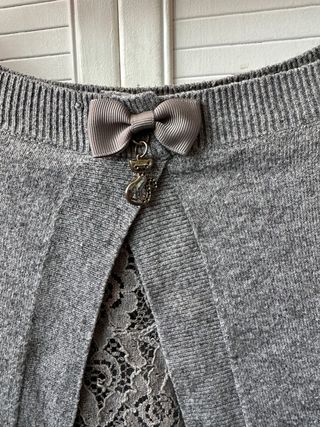 Jersey mujer gris con lazos Talla L