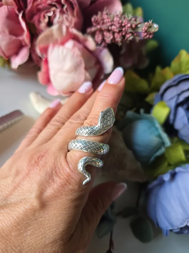 Anillo Serpiente Plata Ajustable