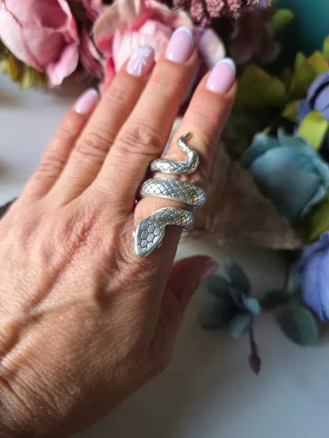 Anillo Serpiente Plata Ajustable