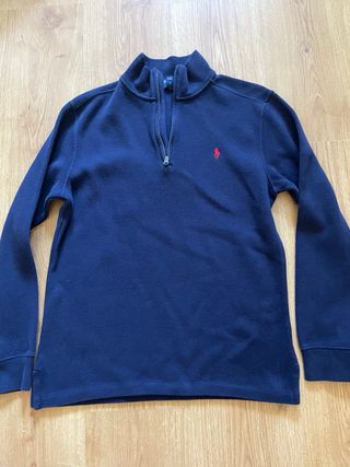 Jersey Polo Ralph Lauren Azul Media Cremallera