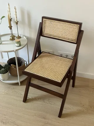 Silla Cesca Madera Oscura Ratán