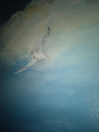 Pintura marina oleo sobre linzo 