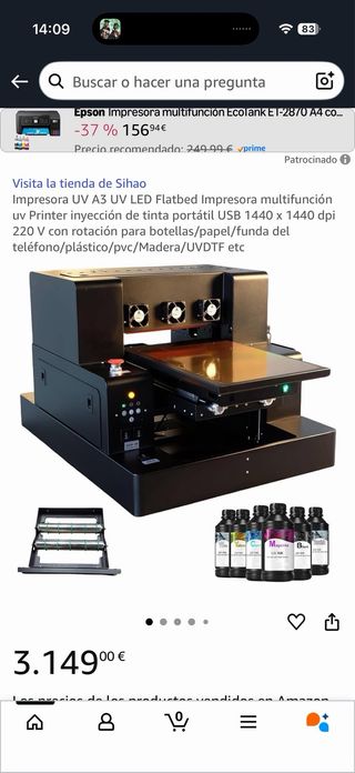 Tintas UV para impresora