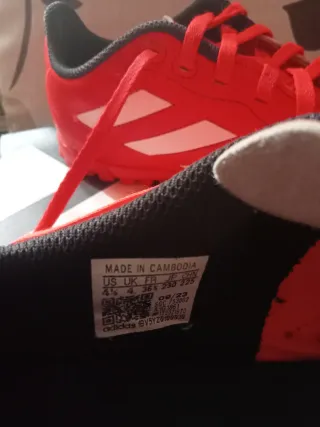 Zapatillas Adidas Goletto TF Jnr Naranja y blanco.