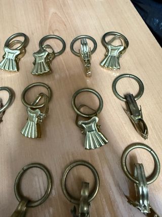18 Pinzas Sujeta Cortinas Vintage Metal Dorado