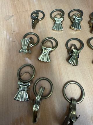 18 Pinzas Sujeta Cortinas Vintage Metal Dorado