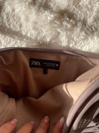 Top Zara donna drappeggiato marrone