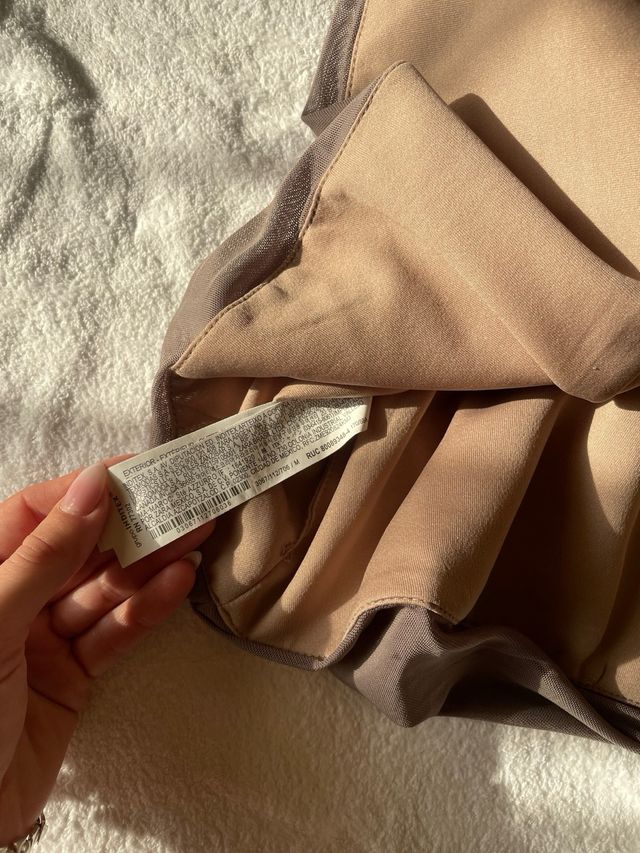 Top Zara donna drappeggiato marrone