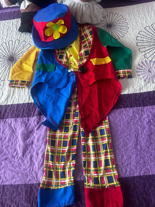 Disfraz payaso chaleco amarillo pajarita