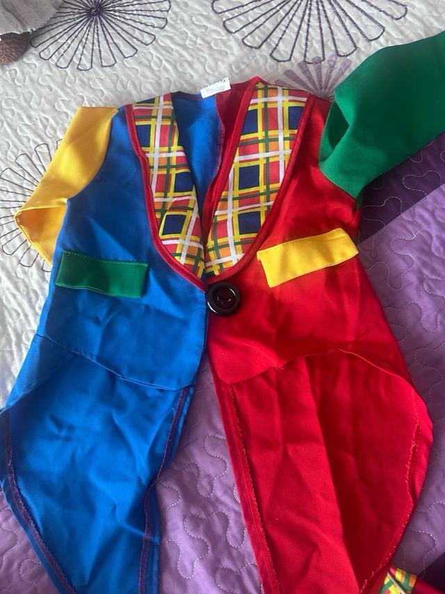 Disfraz payaso chaleco amarillo pajarita