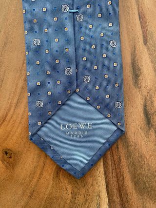 Corbata Loewe Seda Azul y Dorado