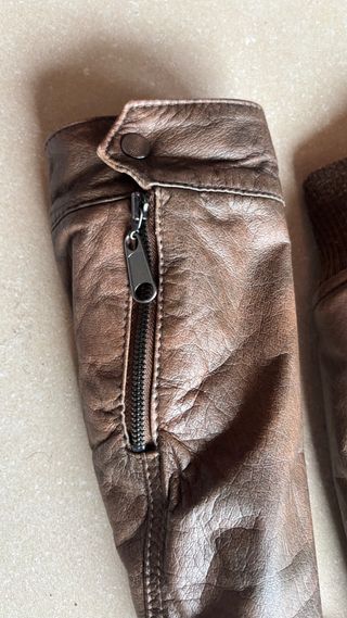 Giacca bomber in pelle Combipel marrone