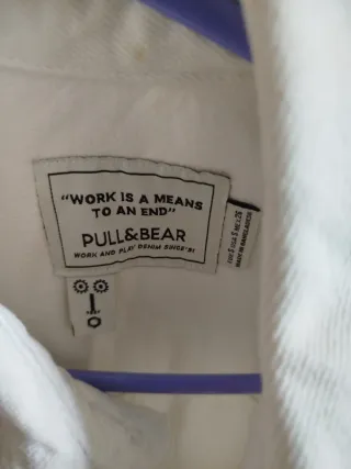 Chaqueta vaquera Pull&Bear blanca Talla S