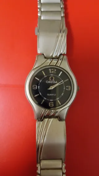 Reloj Omega Cuarzo Plata Negro