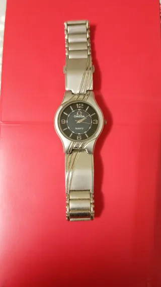 Reloj Omega Cuarzo Plata Negro