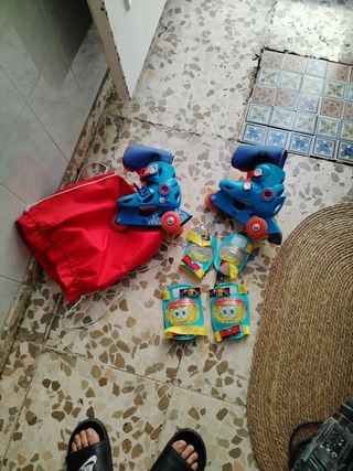 Patines en línea y protecciones Spongebob