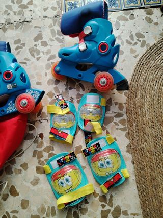 Patines en línea y protecciones Spongebob