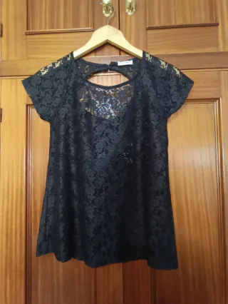Camiseta encaje Pull&Bear Talla S