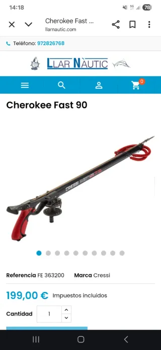 Fusil de pesca Cressi Cherokee Fast 90
