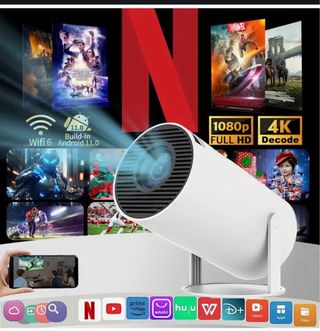 Mini proyector portátil blanco
