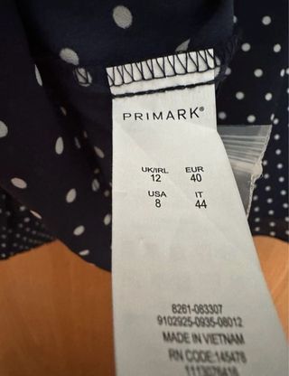 Camisa azul lunares blancos Primark Talla L