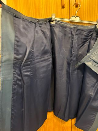 Gonna vintage in vera pelle blu 