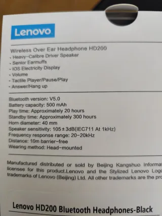 Cuffie wireless over-ear Lenovo HD200