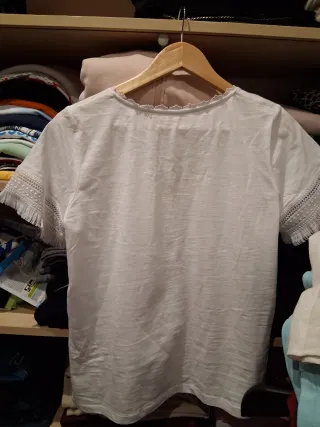 Blusa blanca mujer talla S