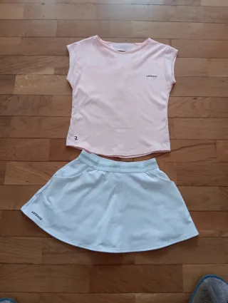 Conjunto deportivo Artengo niña rosa y blanco