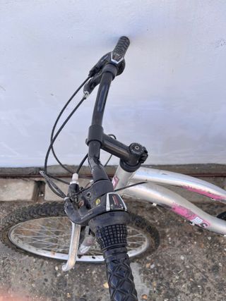 Bicicleta de montaña plateada