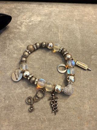 Pulsera Enfermería Caduceo Corazón Jeringa