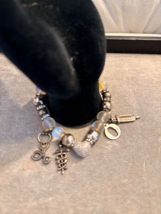 Pulsera Enfermería Caduceo Corazón Jeringa