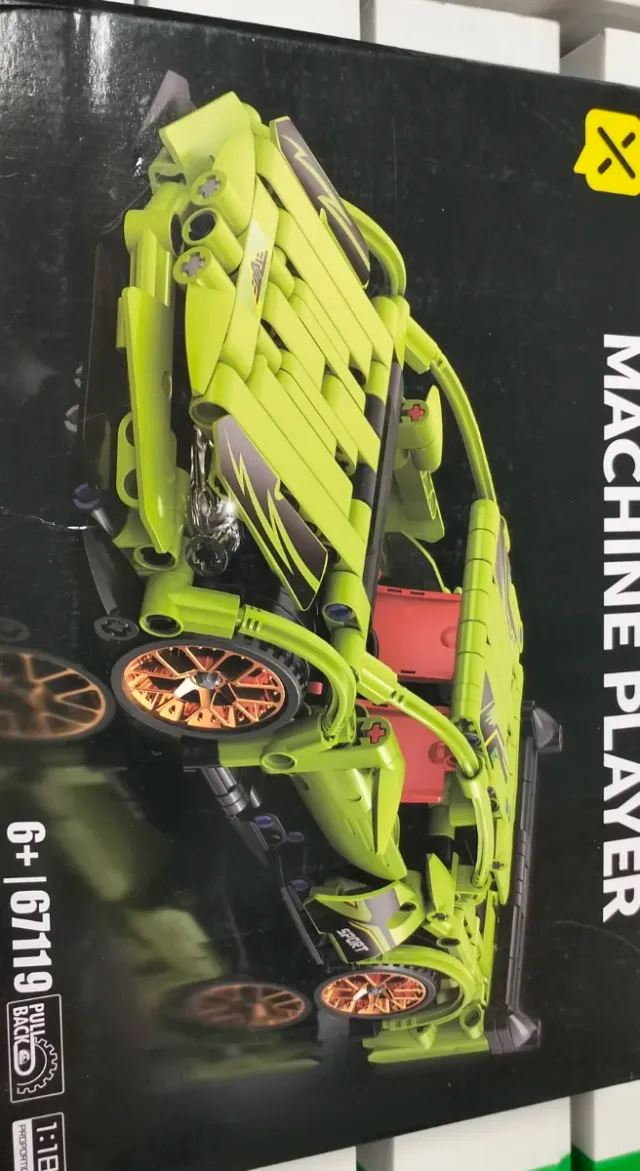 Bloques Construcción Coche Deportivo Verde